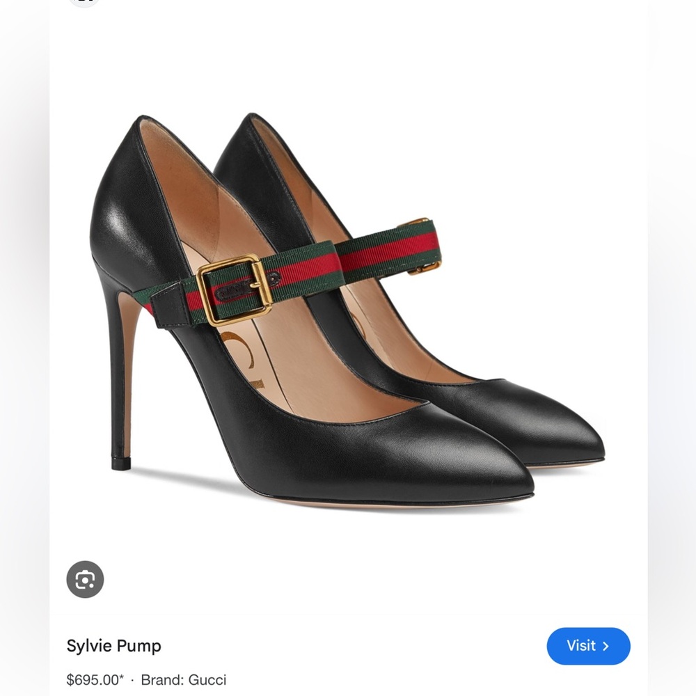 Gucci Sylvie Black Pump size 37 NIB